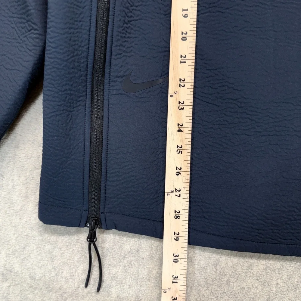 Nike Mens Pullover Jacket Navy Blue Mock Neck Zipper Long Sleeve Pockets Size L